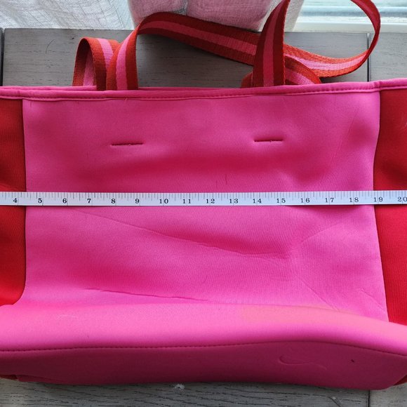 Summersalt Pink Tote Bag Beach Bag Summersalt Beach Bag Pink and Red tote bag - Picture 3 of 6